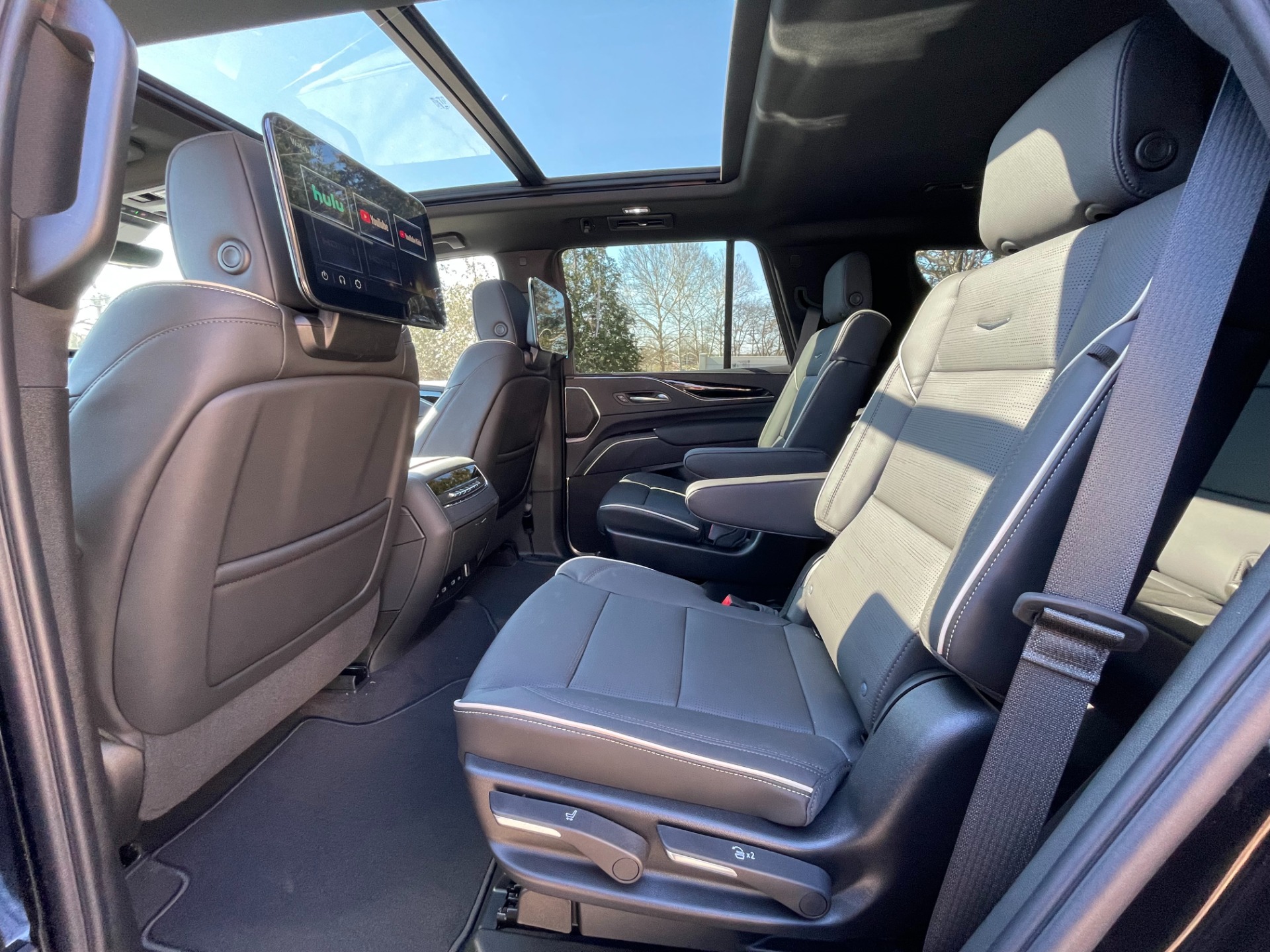 Cadillac rear seat cabin for Concord limo service with a professional chauffeur
