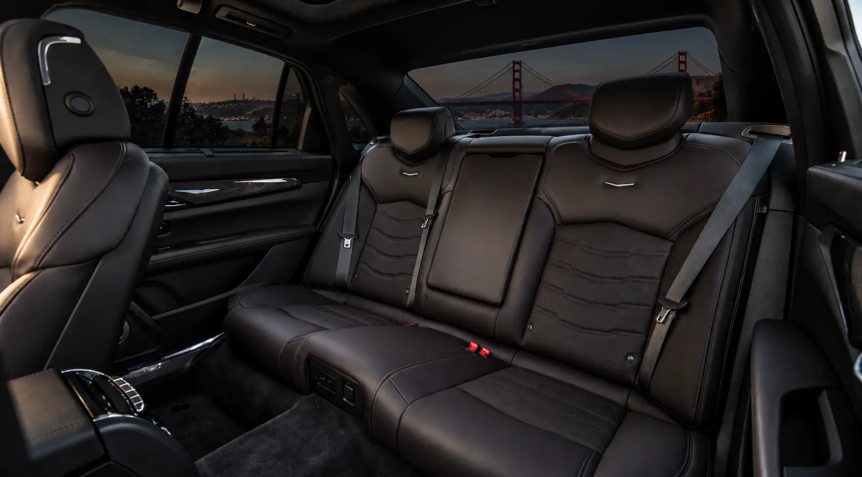 Executive sedan back seat interior
